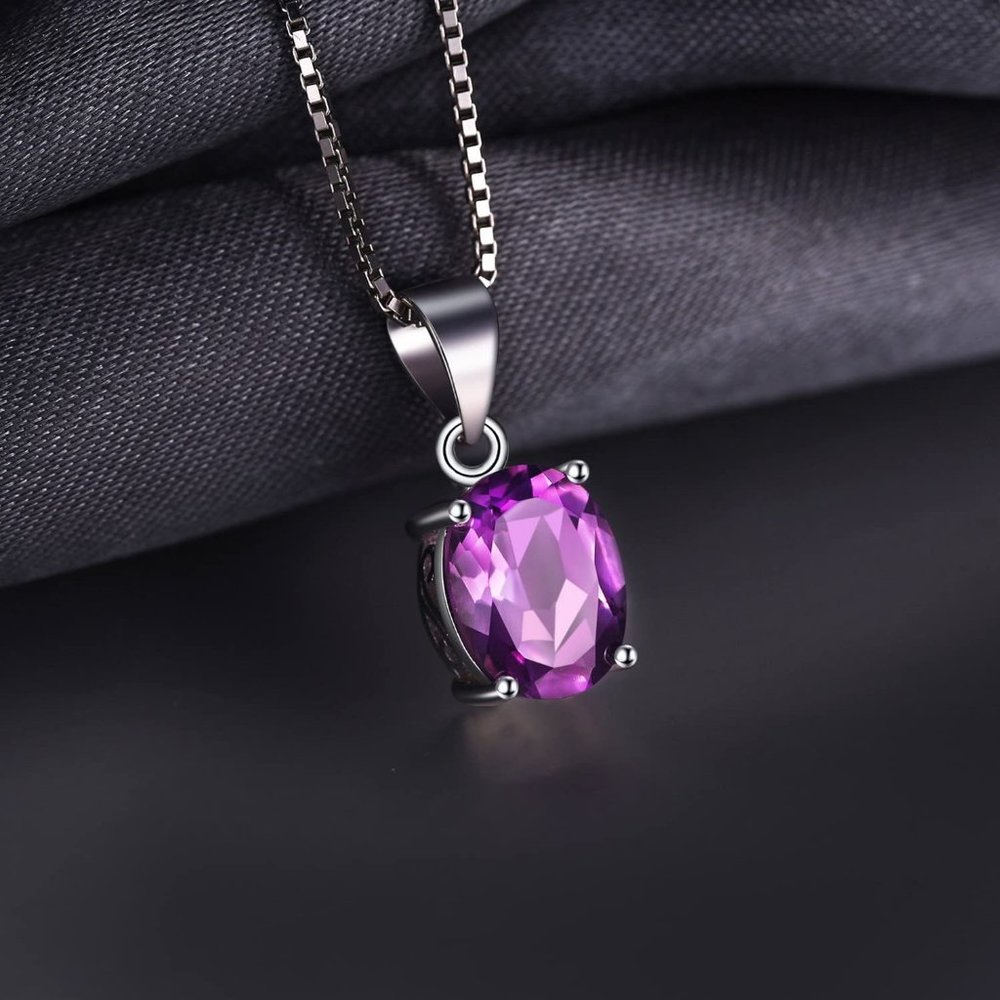 💜 1.77ct Amethyst Pendant - 925 Sterling Silver